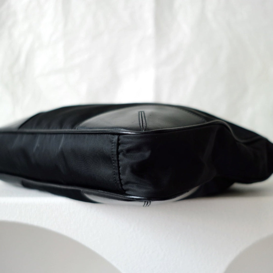 Prada vintage nylon and leather tote bag