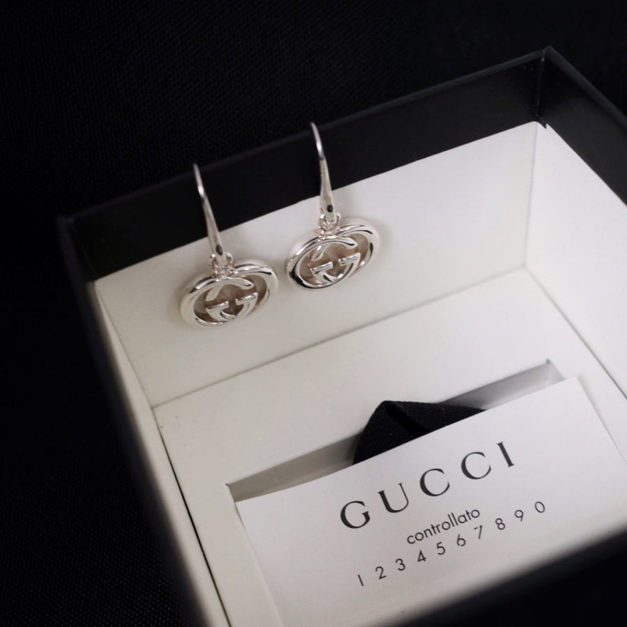 Gucci double G sterling silver drop Earrings