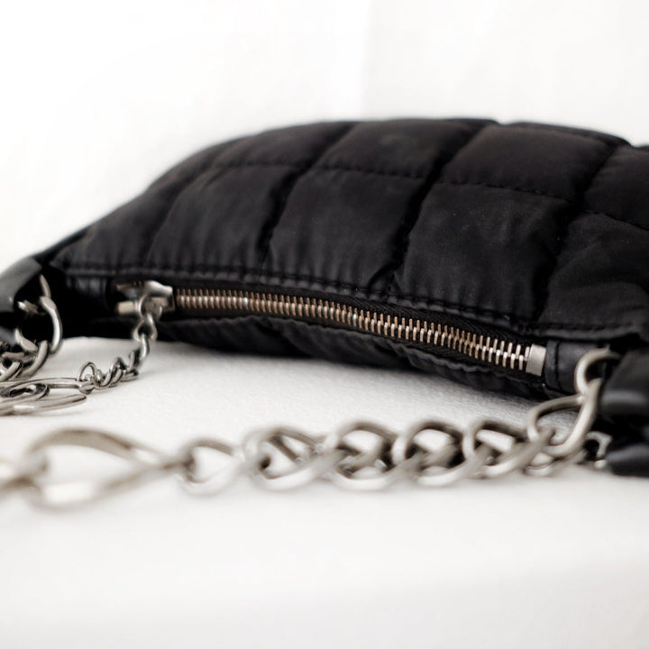 Chanel black chocolate bar nylon pochette