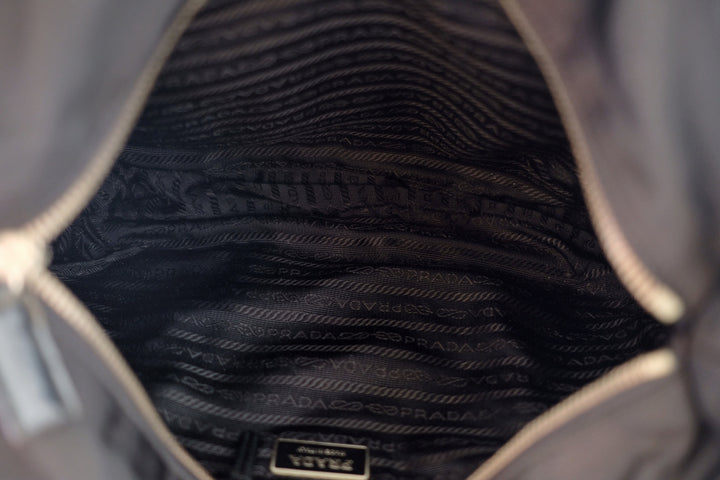 Prada vintage nylon and leather tote bag