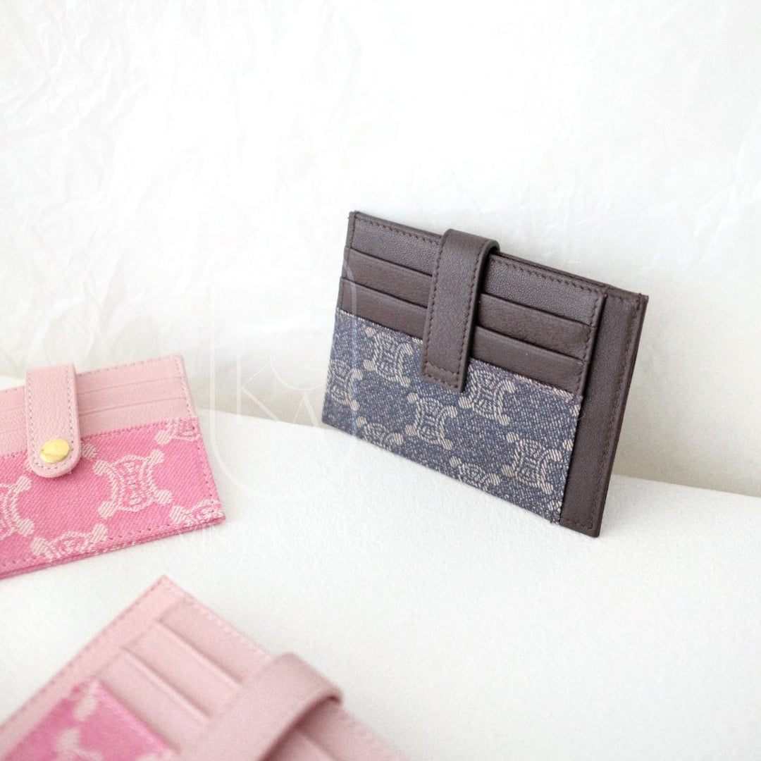 Celine canvas leather handmade card holder