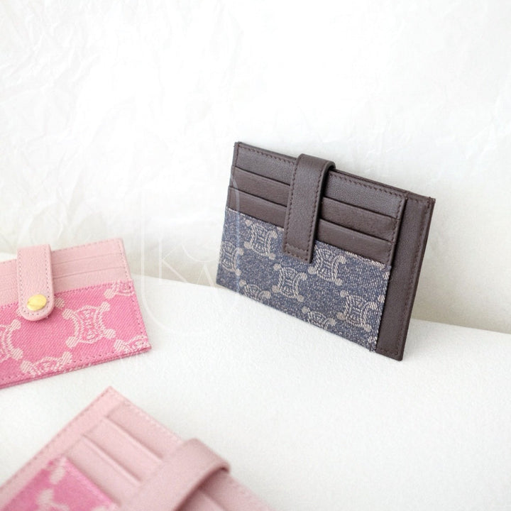 Celine canvas leather handmade card holder
