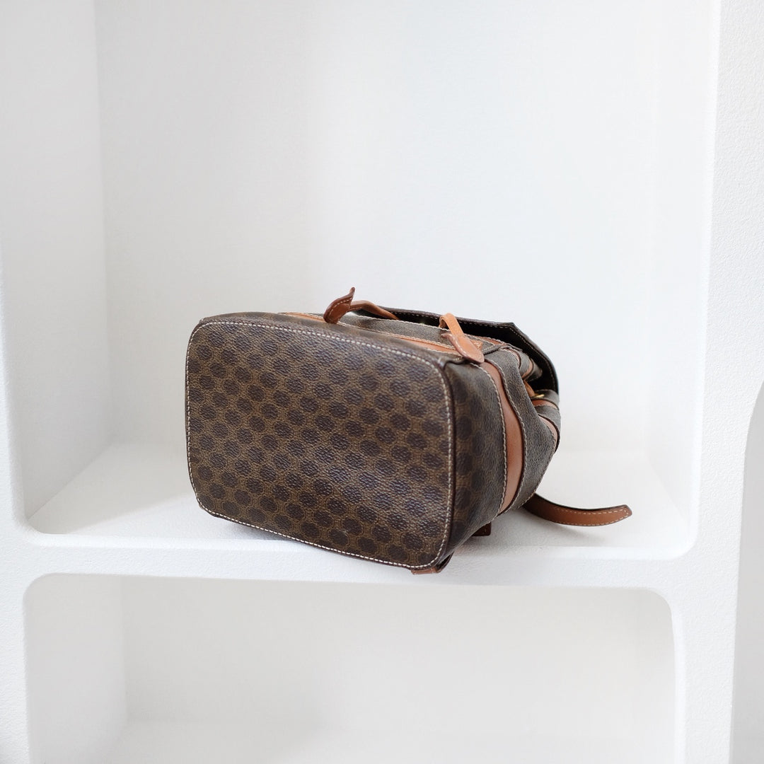 Celine makadam triomphe brown pvc leather backpack