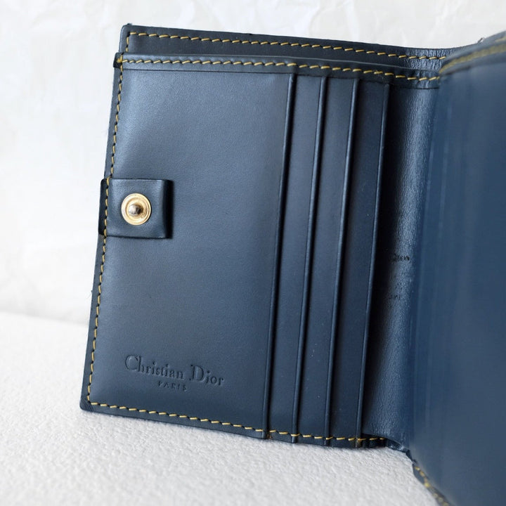 Dior saddle trotter bi-fold wallet navy