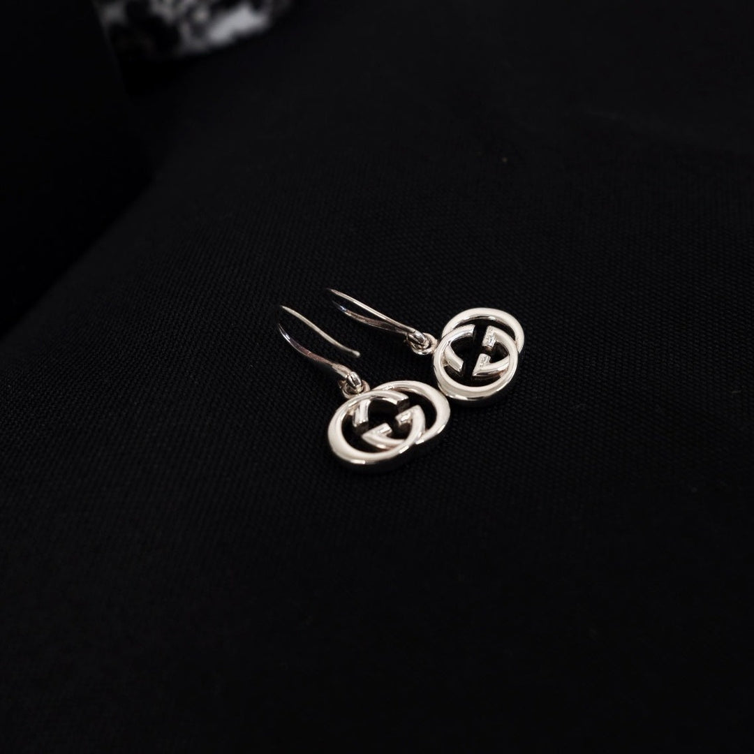 Gucci double G sterling silver drop Earrings