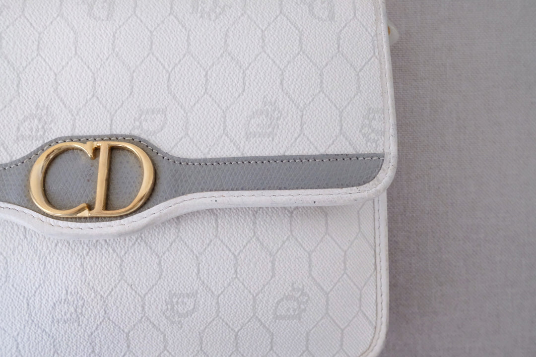 Dior vintage honeycomb pvc chain shoulder bag