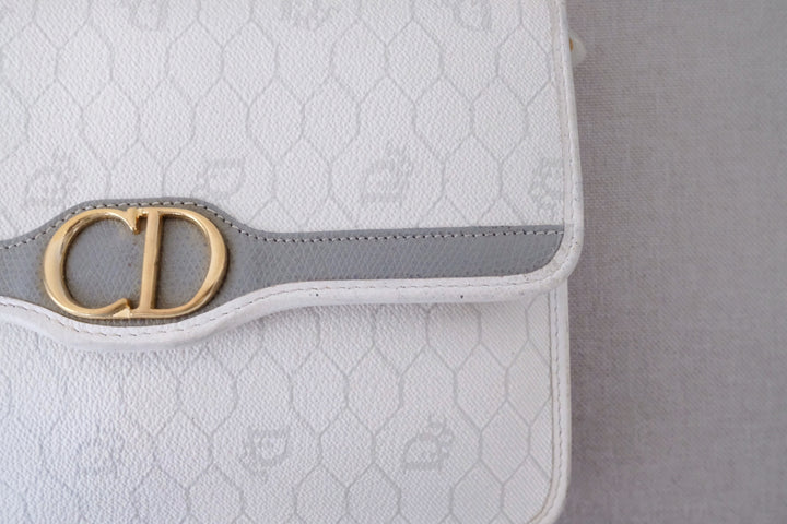 Dior vintage honeycomb pvc chain shoulder bag
