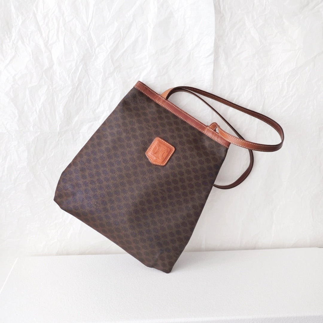 Celine macadam brown pvc leather tote bag