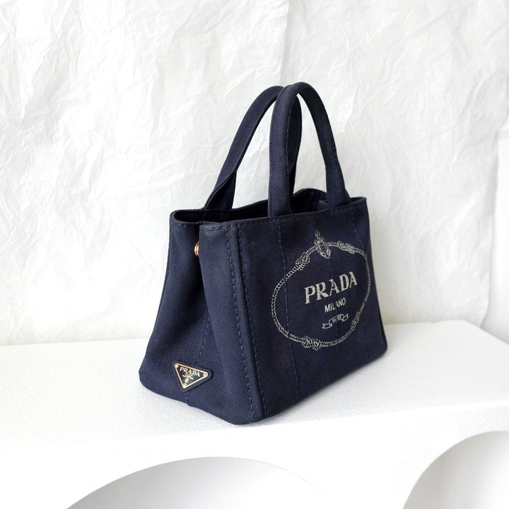 Prada canapa 2way denim shoulder hand bag