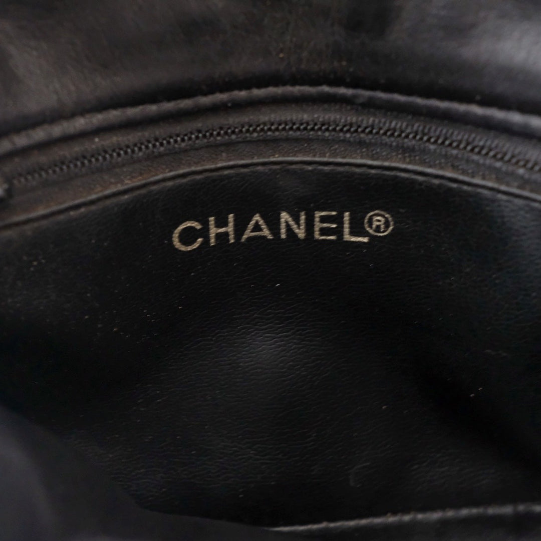 Chanel vintage quilted sheepskin CC belt bag+chain