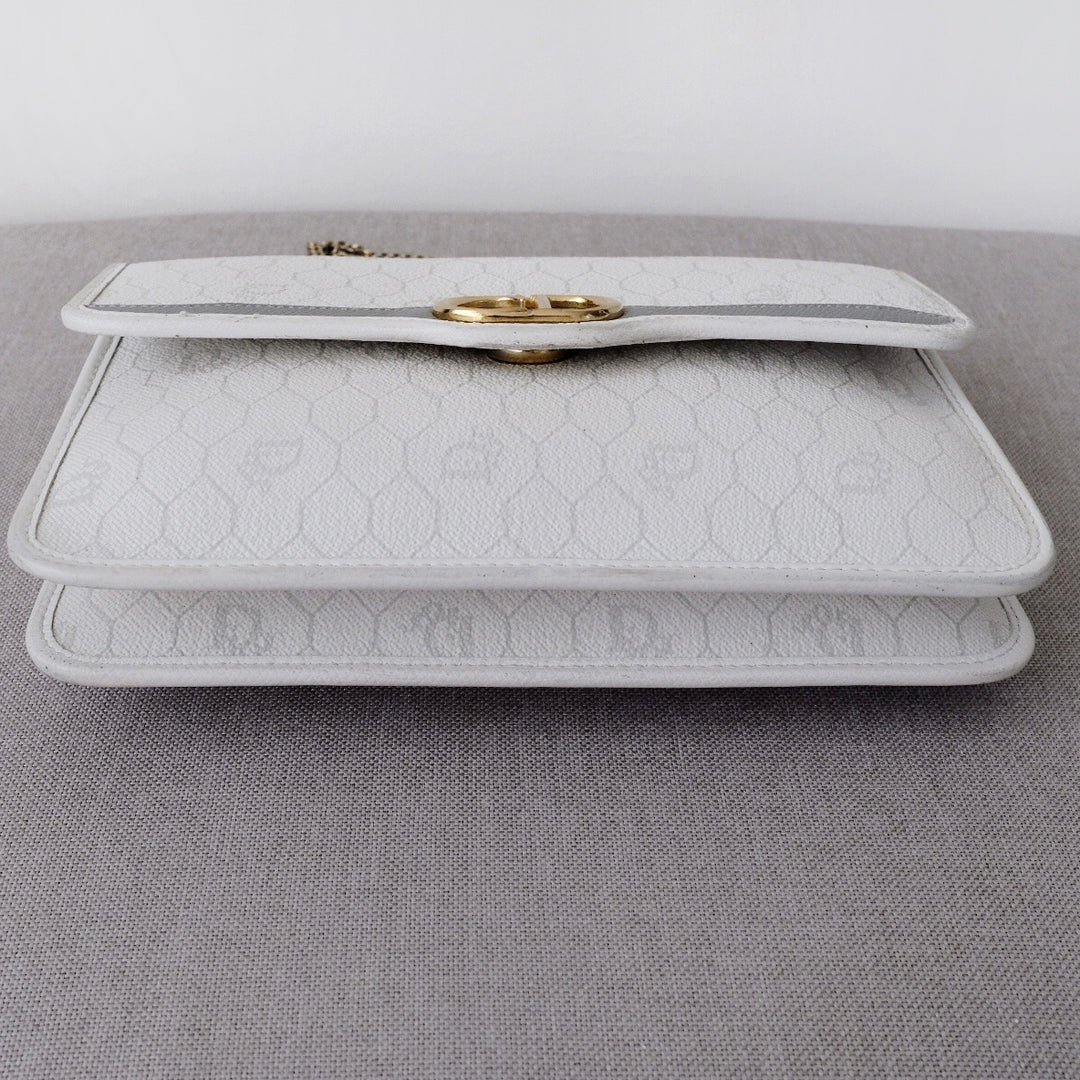 Dior vintage honeycomb pvc chain shoulder bag