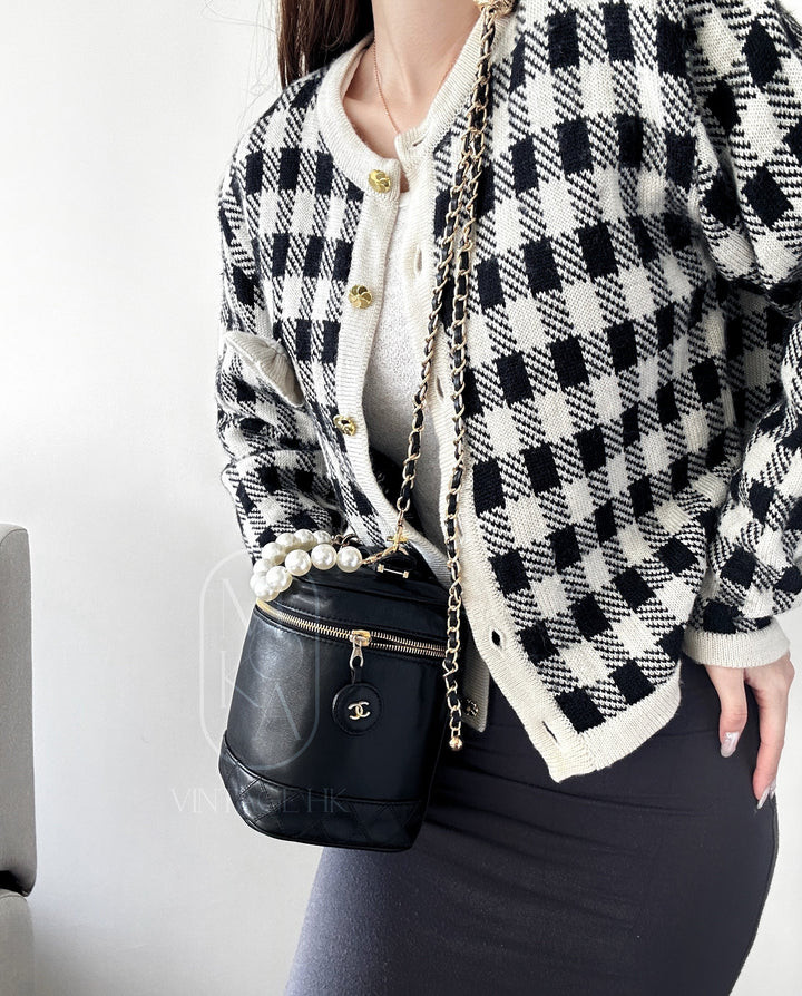 Chanel vintage coco sheepskin wash bag