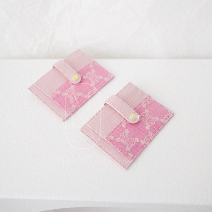 Celine canvas leather handmade card holder
