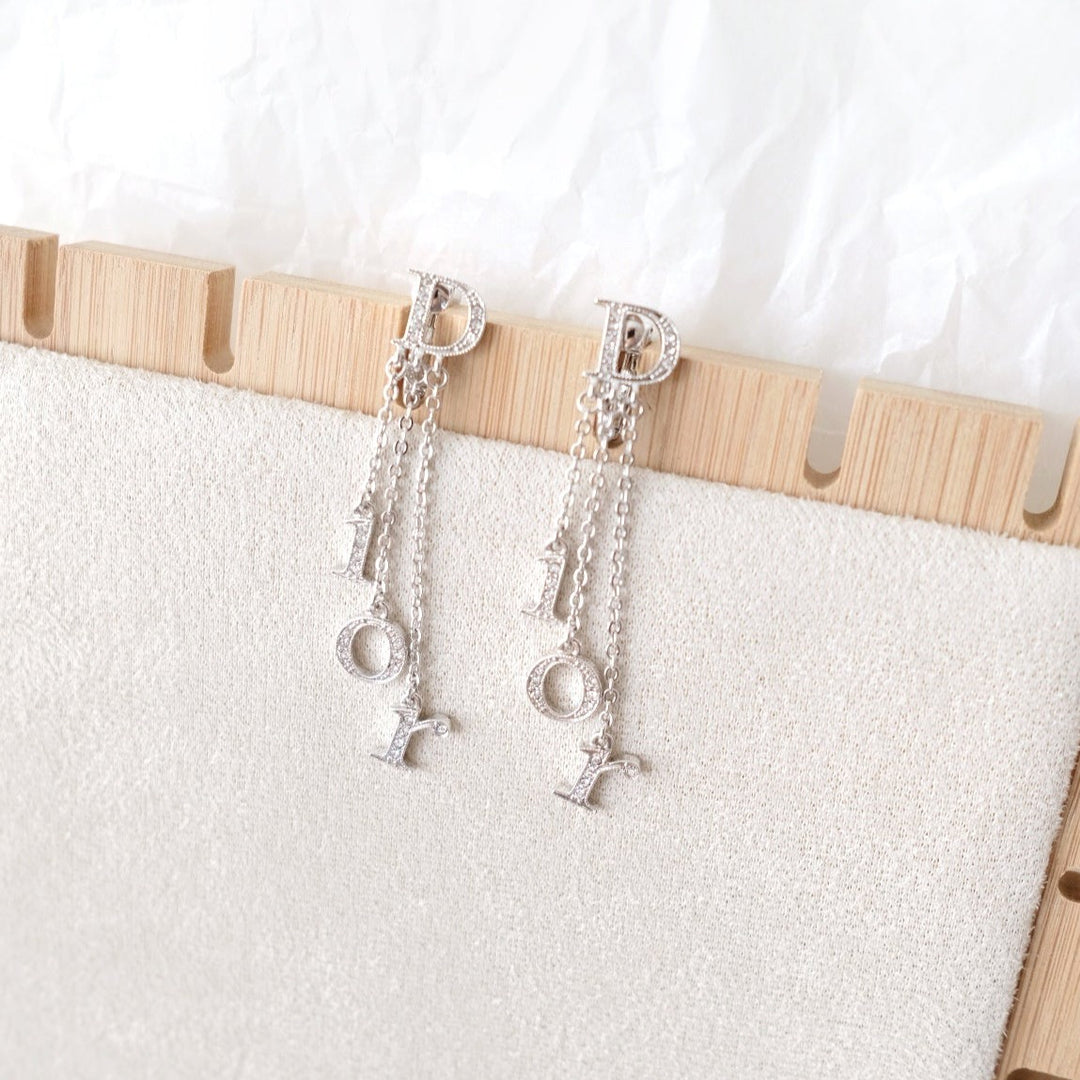 Dior vintage logo dangle earrings