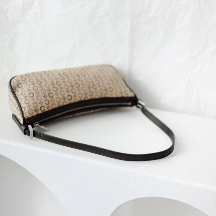 Celine canvas leather shoulder bag