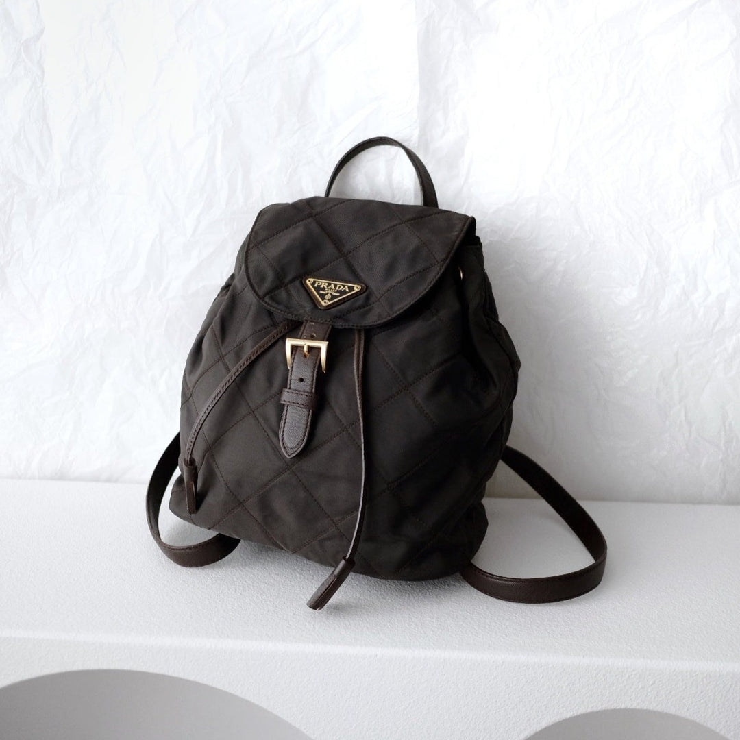 Prada matelasse nylon leather backpack