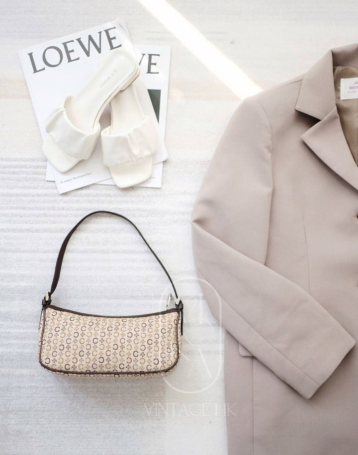 Celine canvas leather shoulder bag