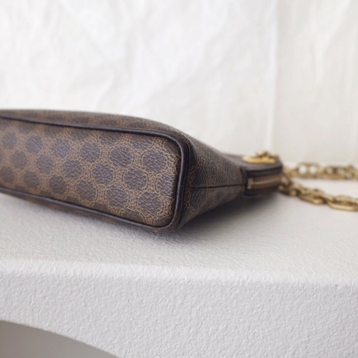 Celine leather clutch+chain