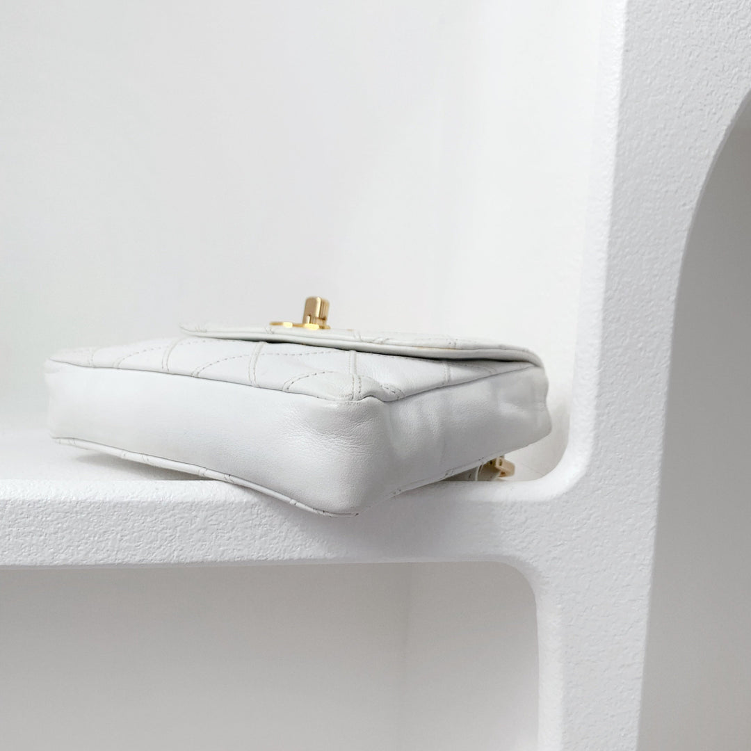 Chanel vintage quilted sheepskin CC belt bag