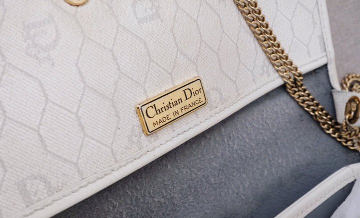 Dior vintage honeycomb pvc chain shoulder bag