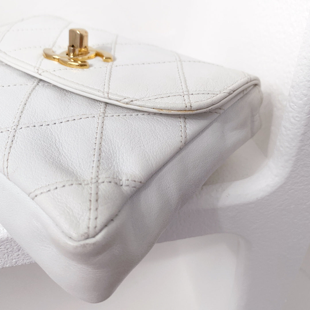 Chanel vintage quilted sheepskin CC belt bag