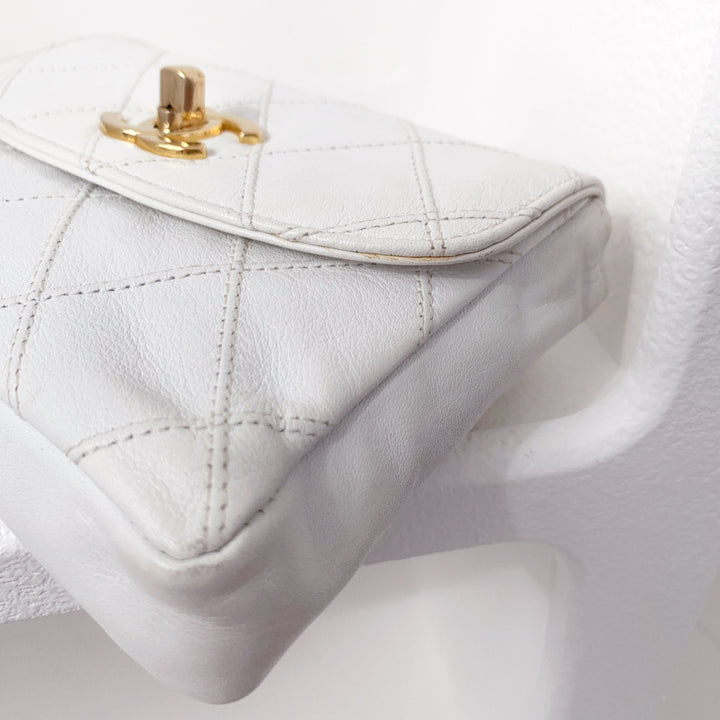 Chanel vintage quilted sheepskin CC belt bag