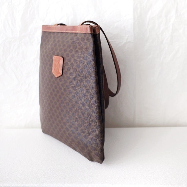 Celine macadam brown pvc leather tote bag