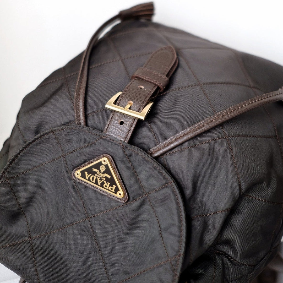 Prada matelasse nylon leather backpack
