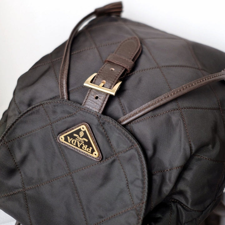 Prada matelasse nylon leather backpack