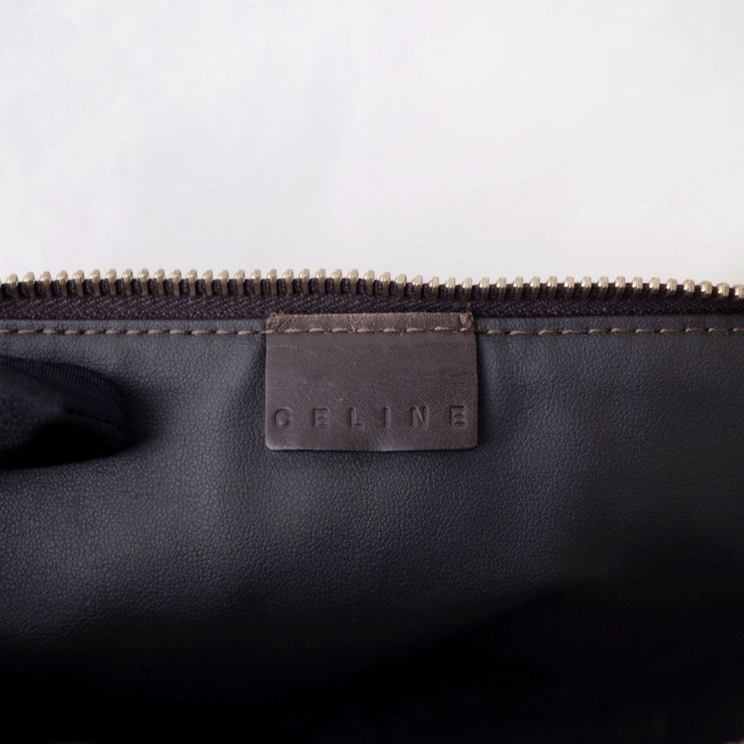 Celine leather clutch+chain