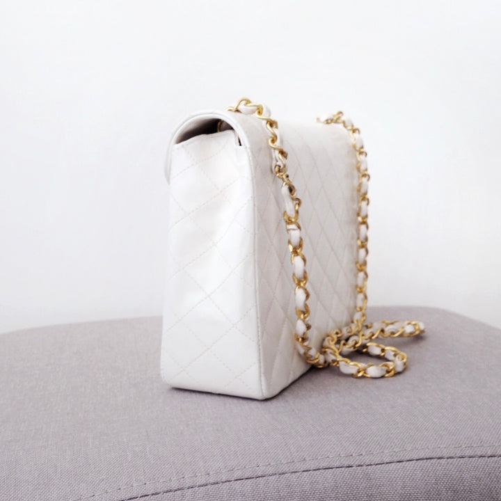 Chanel vintage triangle classic flap chain bag
