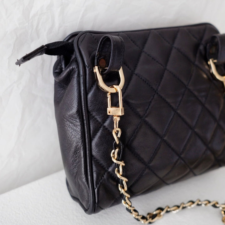 Chanel vintage quilted sheepskin CC belt bag