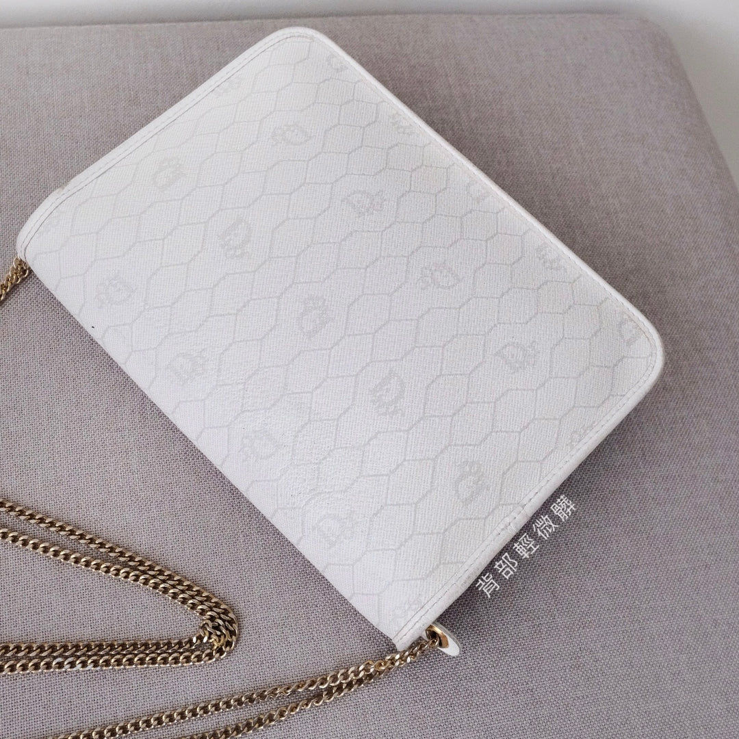 Dior vintage honeycomb pvc chain shoulder bag
