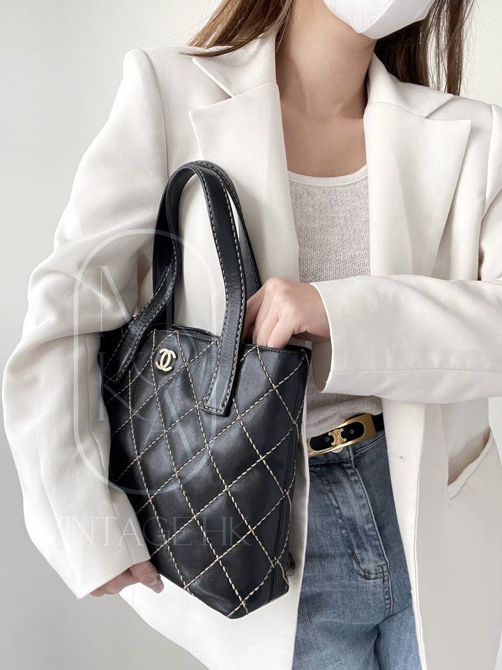 Chanel wild stitch cc tote bag