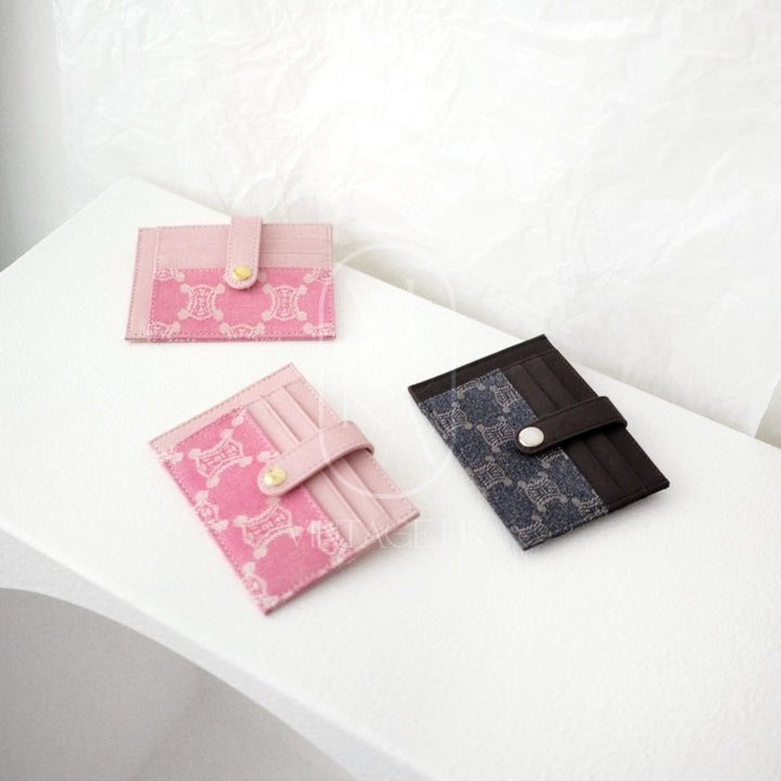 Celine canvas leather handmade card holder