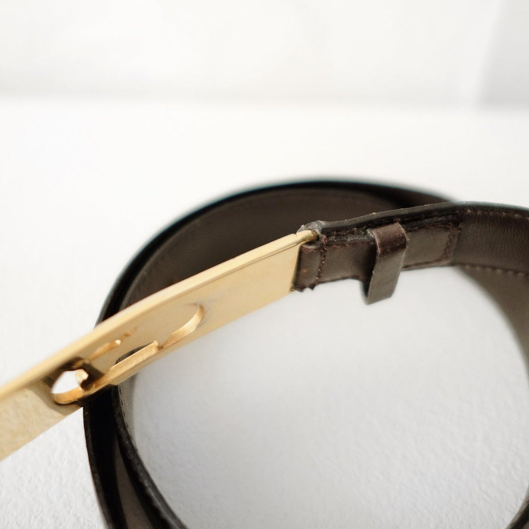 Celine vintage horse carriage leather belt brown