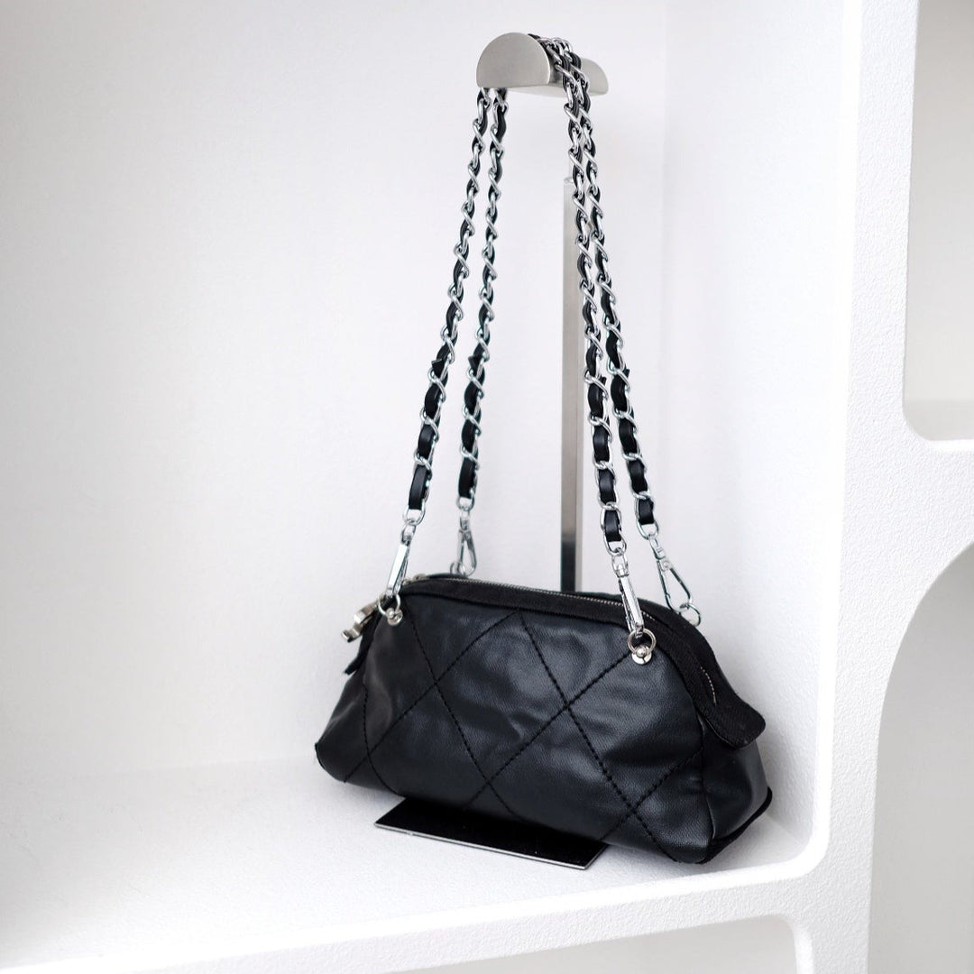 Chanel vintage pvc clutch bag + chain