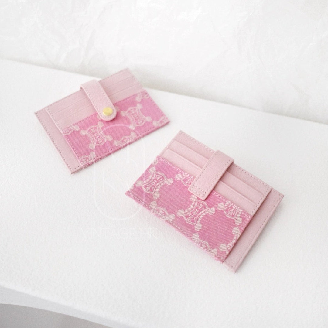 Celine canvas leather handmade card holder