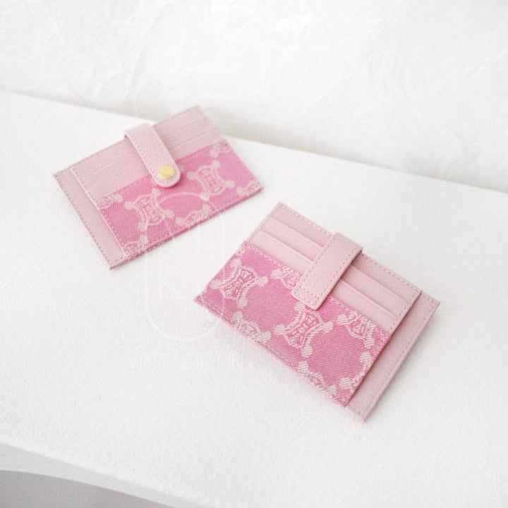 Celine canvas leather handmade card holder