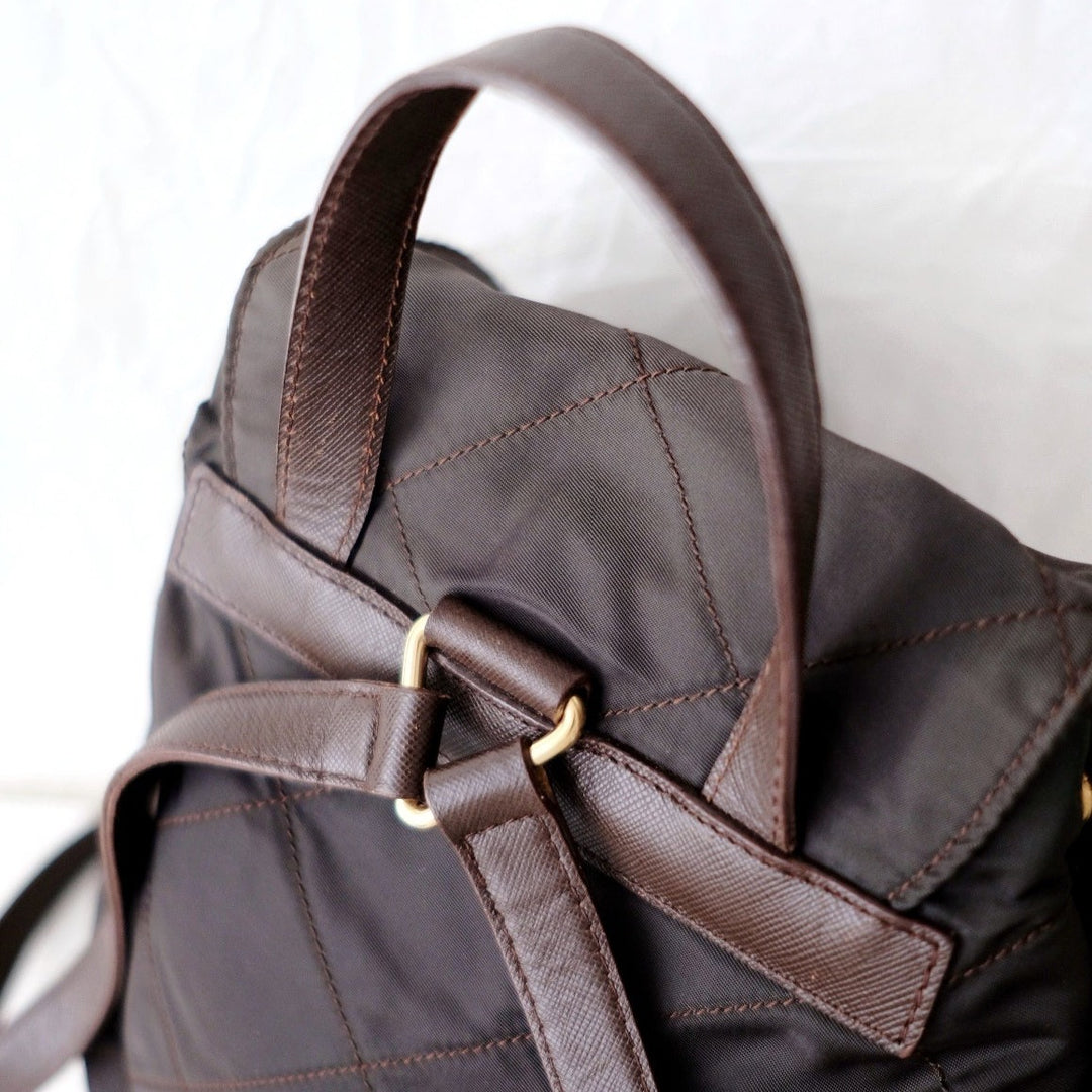 Prada matelasse nylon leather backpack