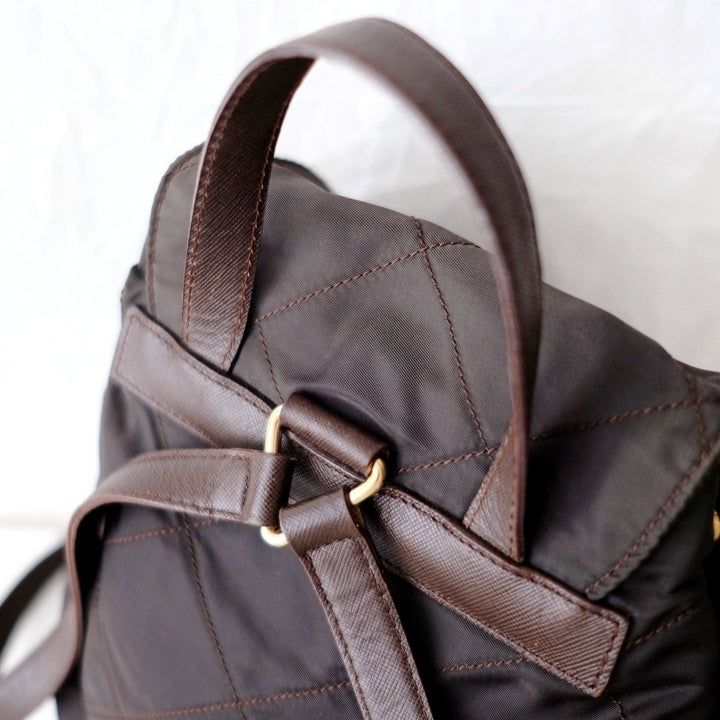 Prada matelasse nylon leather backpack
