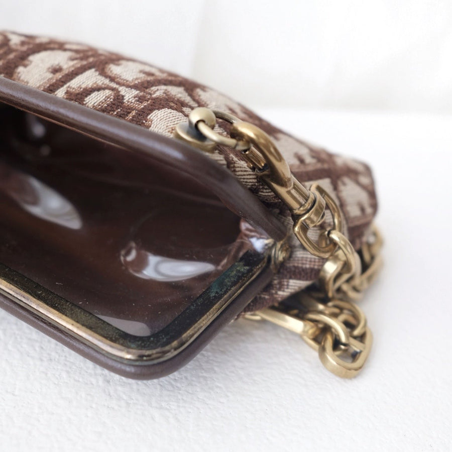 Dior vintage kiss-lock clutch bag+chain