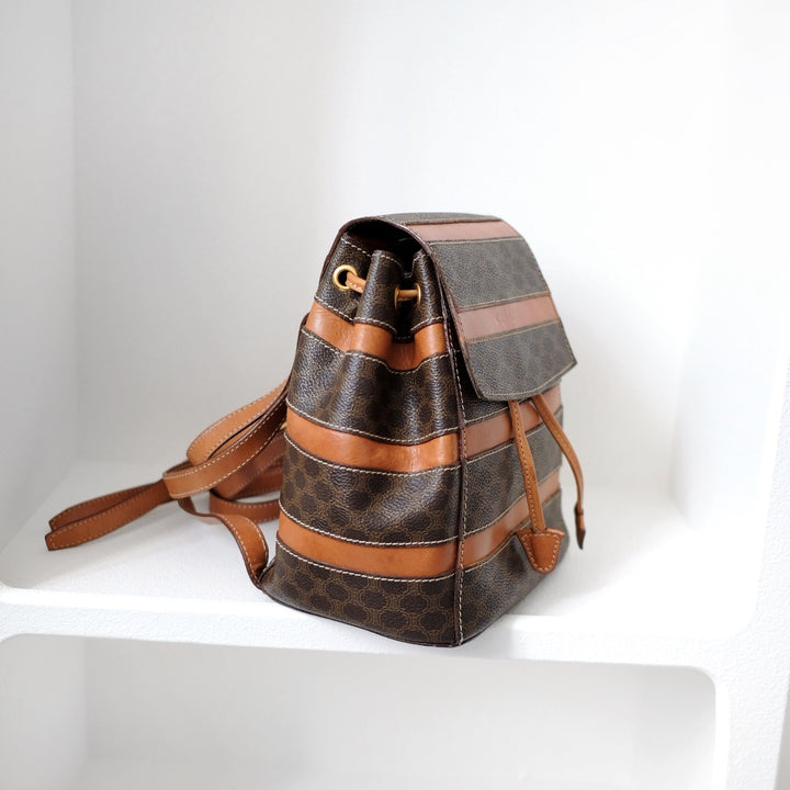 Celine makadam triomphe brown pvc leather backpack