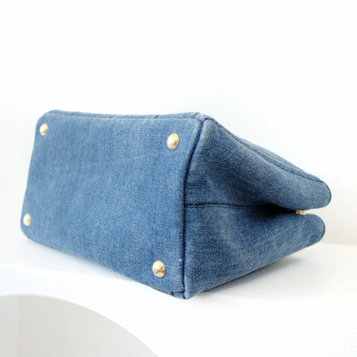 Prada canapa 2way denim shoulder hand bag