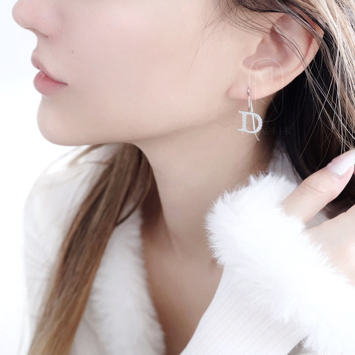 Dior silver CD earrings