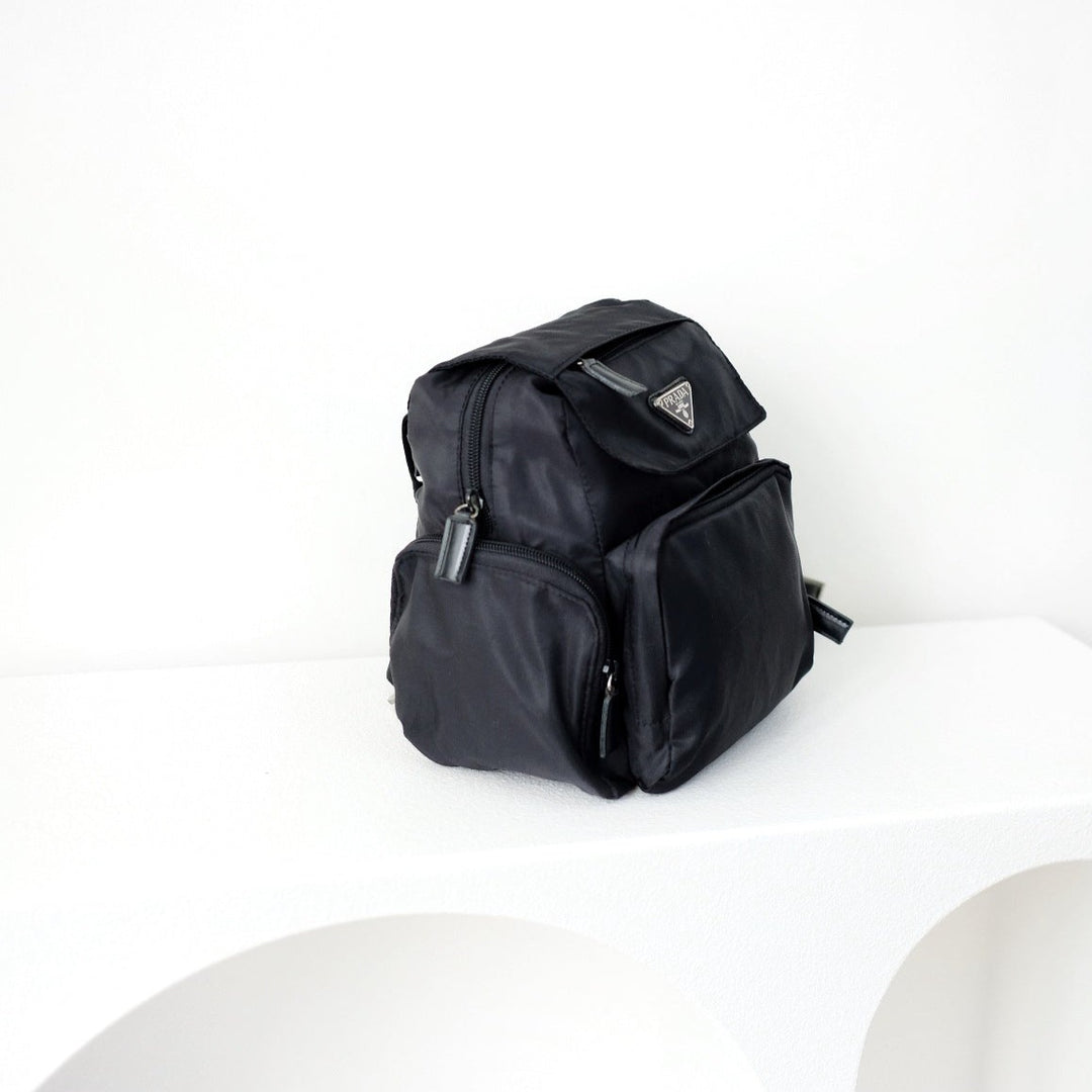 Prada drawstring tessuto black  backpack