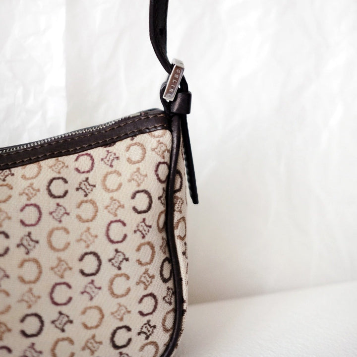Celine canvas leather shoulder bag