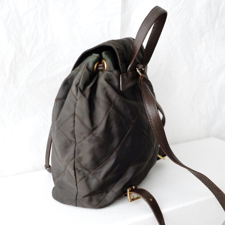 Prada matelasse nylon leather backpack