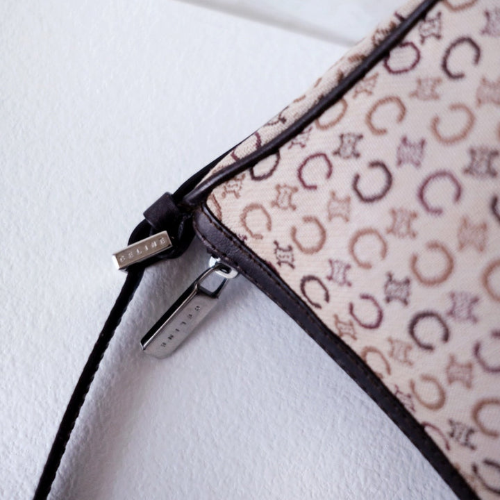 Celine canvas leather shoulder bag