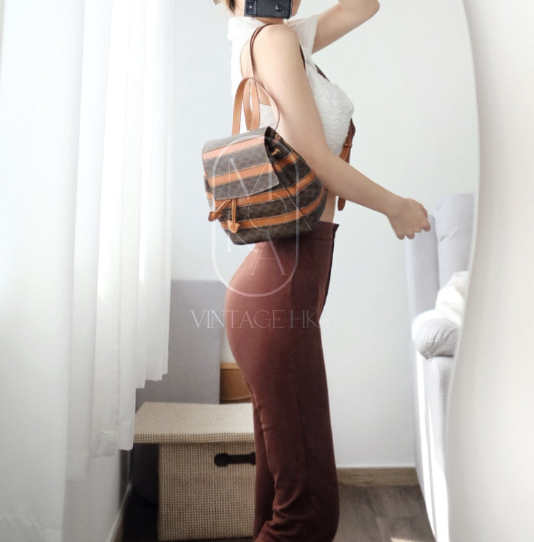 Celine makadam triomphe brown pvc leather backpack